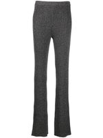 Alberta Ferretti pantalon droit en maille nervurée - Gris