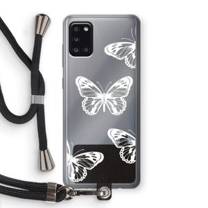 White butterfly: Samsung Galaxy A31 Transparant Hoesje met koord