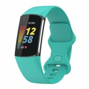 FitBit Charge 5 & 6 Sportbandje met dubbele lus - Mint groen - Maat: L