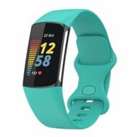 FitBit Charge 5 & 6 Sportbandje met dubbele lus - Mint groen - Maat: L - thumbnail