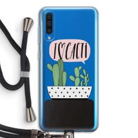 I love cacti: Samsung Galaxy A50 Transparant Hoesje met koord