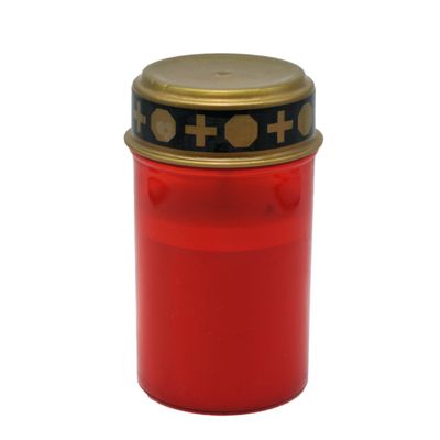 Grafkaars/gedenklicht - LED licht - rood - D6,8 x 12,3 cm