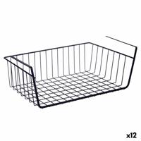 Mand voor keukenplank Zwart Ijzer 42 x 14 x 26 cm (12 Stuks)