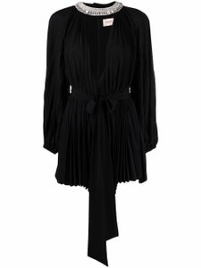 Alexandre Vauthier robe courte plissée à ornements en cristal - Noir