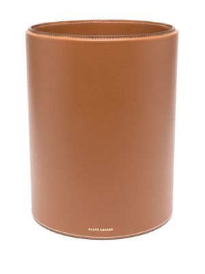 Ralph Lauren Home poubelle Brennan en cuir - Marron