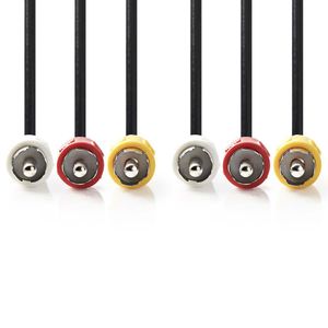 Nedis Composiet Videokabel | 3x RCA Male | 3x RCA Male | 1.5 m | 1 stuks - CVGP24300BK15 CVGP24300BK15