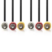 Nedis Composiet Videokabel | 3x RCA Male | 3x RCA Male | 1.5 m | 1 stuks - CVGP24300BK15 CVGP24300BK15 - thumbnail