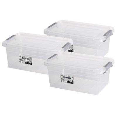 Urban Living Opberg box - 3x - 5 liter - 30 x 20 x 13 cm - met deksel en clips - waterdicht