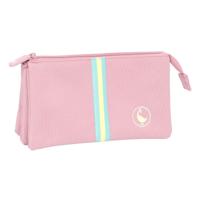 Pennenetui met 3 vakken El Ganso Pink Roze 22 x 12 x 3 cm
