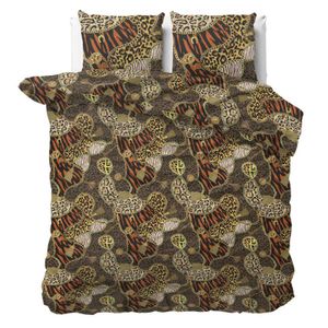 Sleeptime Dekbedovertrek Panter Jewels Brown-1-persoons (140 x 200/220 cm)