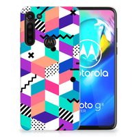 Motorola Moto G8 Power TPU Hoesje Blokken Kleurrijk - thumbnail