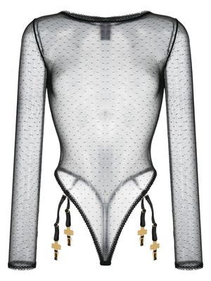 Maison Close body Inspiration Divine en résille - Noir