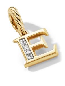 David Yurman pendentif E en or 18ct pavé de diamants