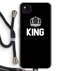 King zwart: Pixel 4a 5G Transparant Hoesje met koord