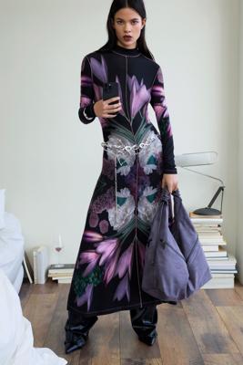 Lange spiegeljurk - BLACK - XS