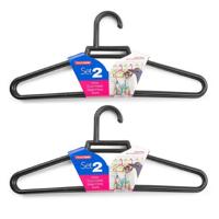 Plasticforte Kledinghangers - 12x - zwart - kunststof - 41 cm