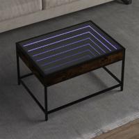 Salontafel met Infinity LED 70x50x41 cm gerookt eikenkleurig