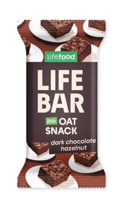 Lifefood Lifebar oatsnack pure chocolade hazelnoot bio