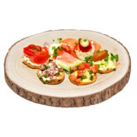 5Five Voedsel/hapjes serveer plank- boomschijf - met schors - Dia 28 cm - rond - plateau