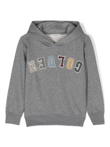 Golden Goose Kids hoodie en jersey à logo brodé - Gris