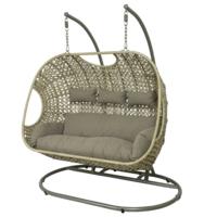 (R) Egg chair hangstoel Palermo zandkleurig 196 cm