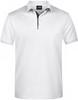 James & Nicholson JN726 Men´s Polo Single Stripe - White/Black - S - thumbnail