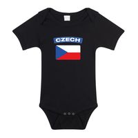 Czech / Tsjechie landen rompertje met vlag zwart voor babys 92 (18-24 maanden)  -