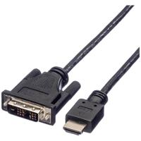 ROLINE Monitorkabel DVI (18+1) - HDMI, M/M, zwart, 1 m - thumbnail