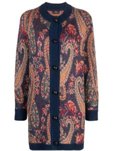 ETRO jacquard paisley-print cardigan - Bleu