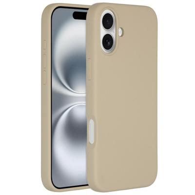 Accezz Liquid Silicone Backcover met MagSafe iPhone 16 Plus Telefoonhoesje Beige