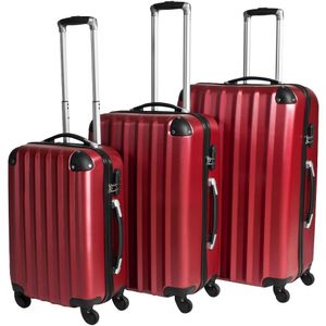 tectake® - 3delig - Kofferset - Rood - 400718