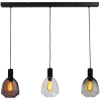 Masterlight 3-lichts hanglamp - zwart -Porto met Nicolette glazen - 2711-05-05-100-3-234