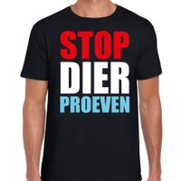 Stop dier proeven protest / betoging shirt zwart voor heren 2XL  - - thumbnail