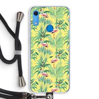 Flamingo party: Huawei Y6s Transparant Hoesje met koord Flamingo party: Huawei Y6s Transparant Hoesje met koord