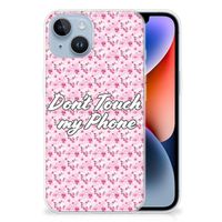 Apple iPhone 14 Silicone-hoesje Flowers Pink DTMP - thumbnail