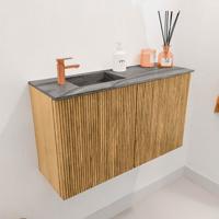 Toiletmeubel Mondiaz Joya Dlux | 70 cm | Meubelkleur Oak | Faye wastafel Sombra Wasbak Links | 1 kraangat