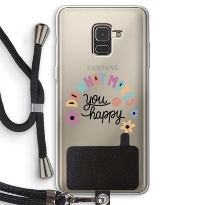 Happy days: Samsung Galaxy A8 (2018) Transparant Hoesje met koord