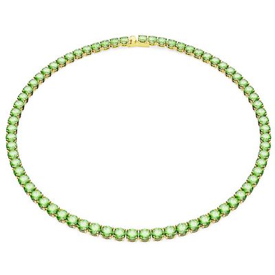 Swarovski 5661189 Ketting Matrix Tennis goudkleurig-groen 5 mm 41 cm