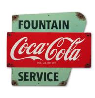 Coca-Cola Fountain Service Metalen Bord - 29 x 33cm