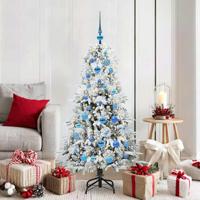 VidaXL Kunstmatige inklapbare kerstboom wit 150 cm pe en pvc