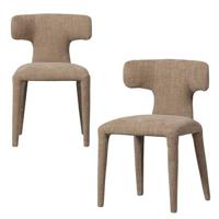 BePureHome Permit Eetkamerstoelen - Polyester - Zand - Set van 2