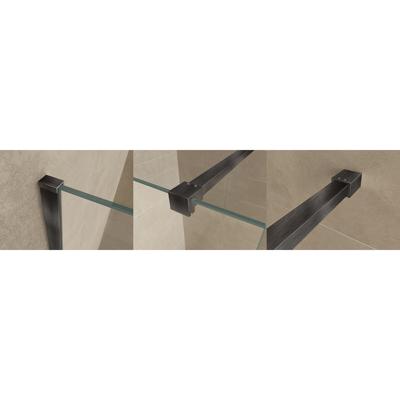 Wiesbaden Slim | profielset 200 cm + 120 cm stabilisatiestang | Incl.Glas- en muurkoppeling | Gunmetal
