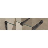 Wiesbaden Slim | profielset 200 cm + 120 cm stabilisatiestang | Incl.Glas- en muurkoppeling | Gunmetal
