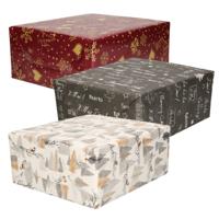 Luxe Kerst cadeaupapier pakket - 3 prints mix - 12x rollen - 250 x 70 cm - cadeaupapier