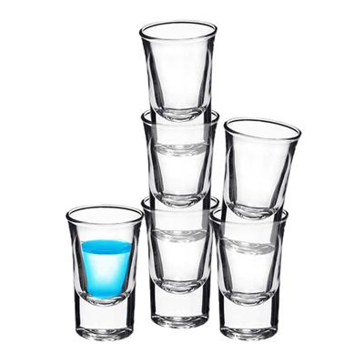 Shotglazen - 6x stuks - 34 ml - borrelglaasjes - rond - glas