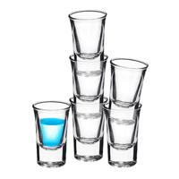 Shotglazen - 6x stuks - 34 ml - borrelglaasjes - rond - glas