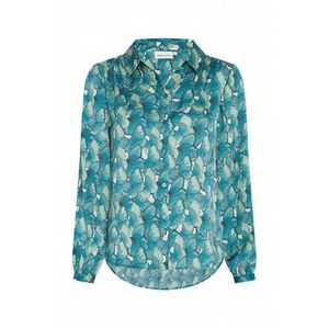 Fabienne Chapot blouse Mira van gerecycled polyester blauw/ mintgroen