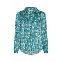 Fabienne Chapot blouse Mira van gerecycled polyester blauw/ mintgroen - thumbnail