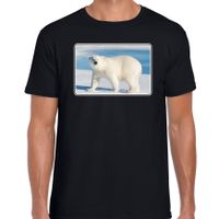 Dieren t-shirt met ijsberen foto zwart voor heren