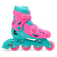 Xootz Inline skates hardboot roze/turquoise maat 32-35 - thumbnail